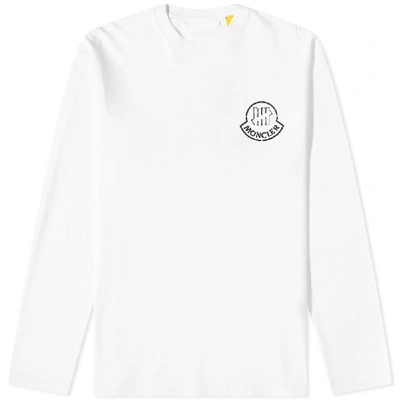 Shop Moncler Genius 2 Moncler 1952 X Undefeated Long Sleeve Front And Back Logo Print Tee In White
