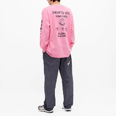 Shop Moncler Genius 2 Moncler 1952 X Undefeated Long Sleeve Eagle Logo Print Tee In Pink