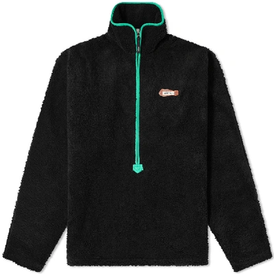 Shop Ader Error Half Zip Fleece Sweat In Black