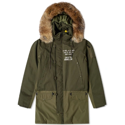 Shop Moncler Genius 2 Moncler 1952 X Undefeated Fendorf Fur Lined Parka In Green