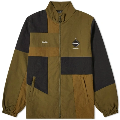 Shop F.c. Real Bristol Patch Work Stand Collar Blouson In Brown