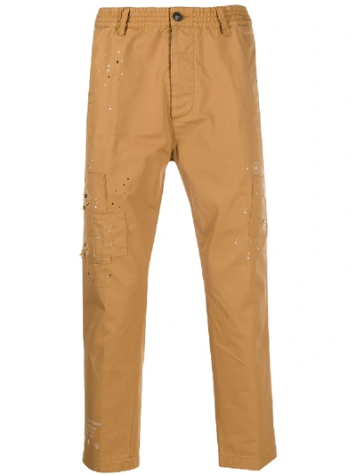 Shop Dsquared2 Distressed Cropped Trousers In Neutrals