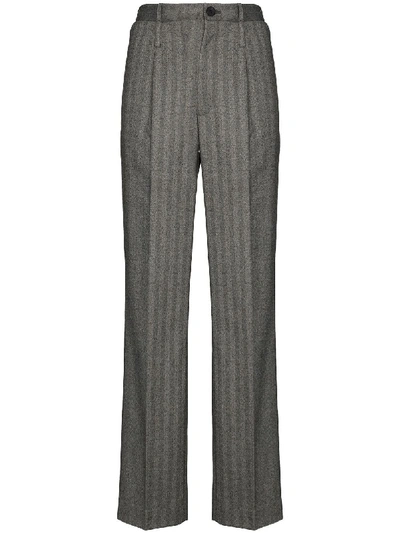 Shop Commission Pinstriped Trousers In Grey