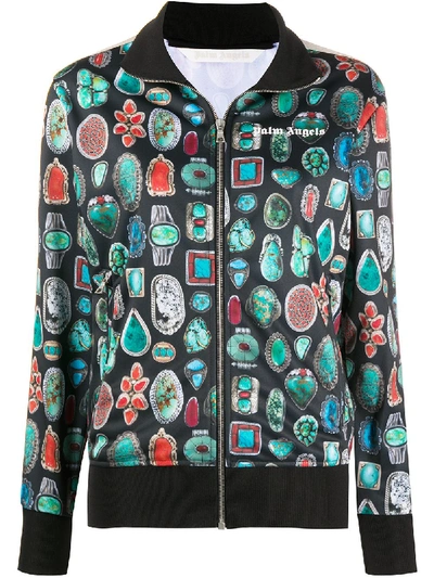 Shop Palm Angels Gemstone Print Track Jacket In Black