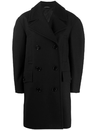 Shop Givenchy Wool Double-breasted Coat In Black