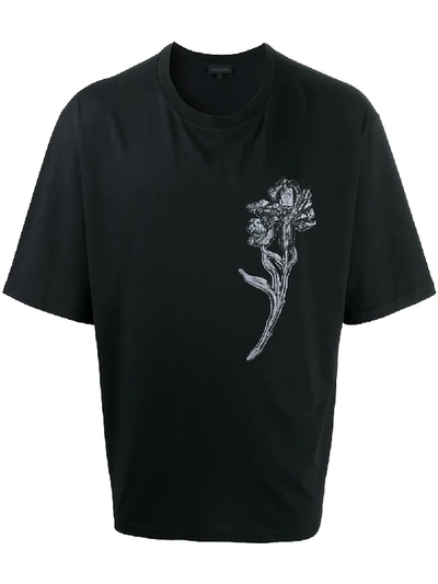 Shop Ann Demeulemeester Floral Print T-shirt In Black