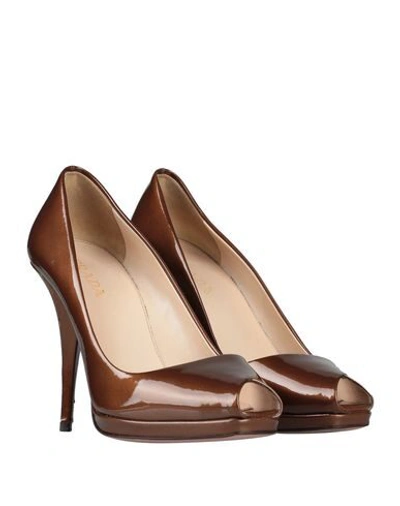 Shop Prada Pump In Bronze