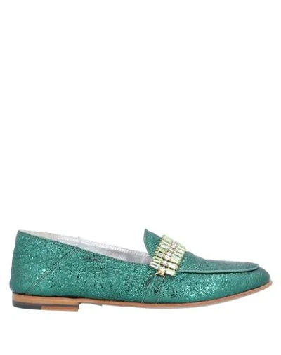Shop Alexander Hotto Loafers In Emerald Green