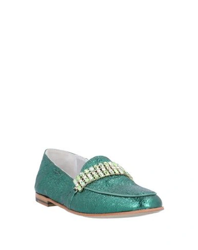 Shop Alexander Hotto Loafers In Emerald Green