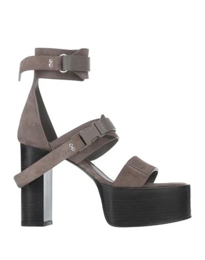 Shop Rick Owens Sandals In Khaki