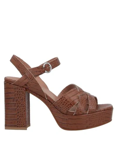 Shop Janet & Janet Woman Sandals Tan Size 8 Soft Leather In Brown