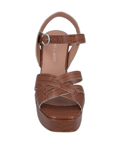 Shop Janet & Janet Woman Sandals Tan Size 8 Soft Leather In Brown