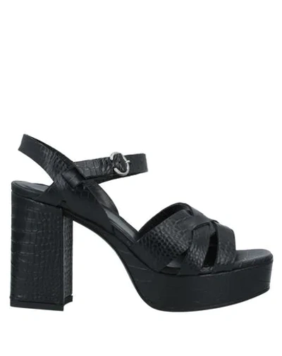 Shop Janet & Janet Woman Sandals Black Size 10 Soft Leather