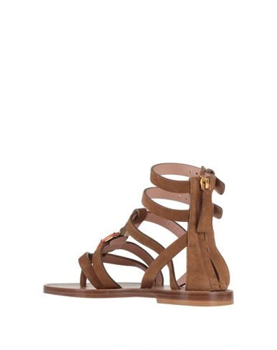 Shop Alberta Ferretti Toe Strap Sandals In Brown