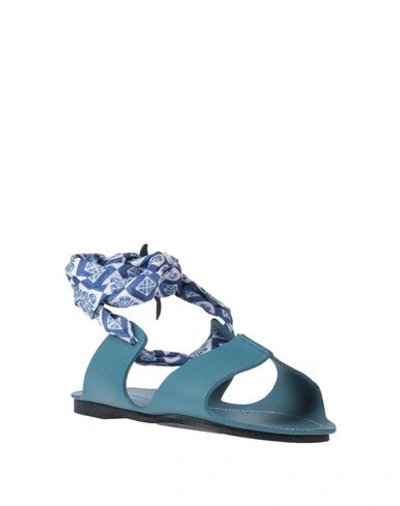 Shop Weekend Max Mara Sandals In Slate Blue