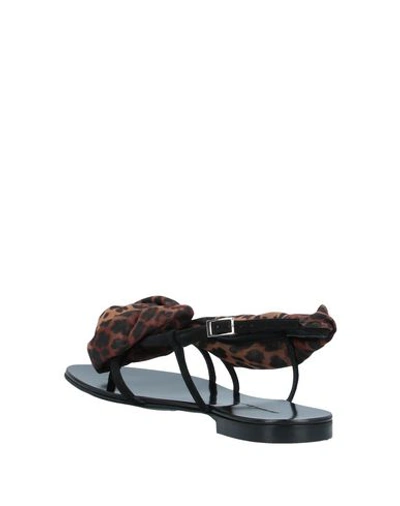 Shop Giuseppe Zanotti Woman Toe Strap Sandals Black Size 7.5 Soft Leather