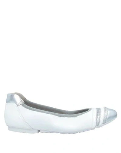 Shop Hogan Woman Ballet Flats White Size 6 Soft Leather