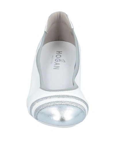 Shop Hogan Woman Ballet Flats White Size 6 Soft Leather