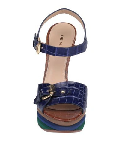Shop Deimille Woman Sandals Blue Size 10 Soft Leather