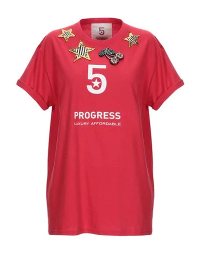 Shop 5 Progress T-shirt In Red