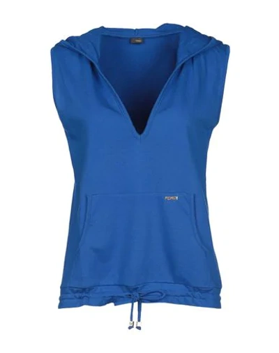 Shop Fendi Hooded Sweatshirt In Blue