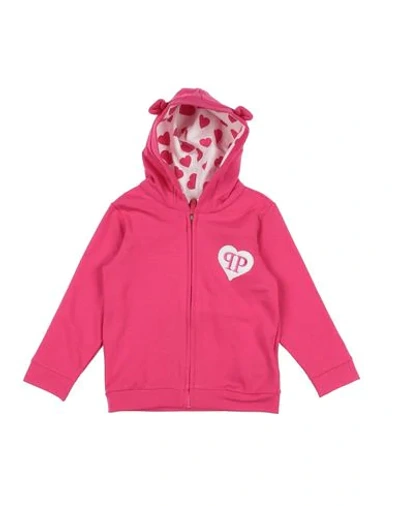 Shop Philipp Plein Toddler Girl Sweatshirt Fuchsia Size 3 Cotton, Elastane In Pink