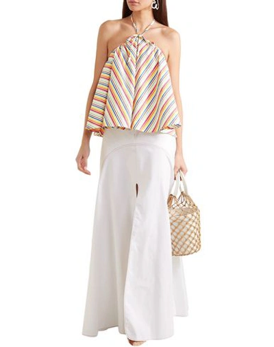 Shop Rosie Assoulin Woman Top White Size 8 Cotton, Nylon, Elastane
