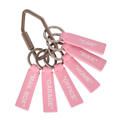 Shop Off-white Label Keyring In Pink