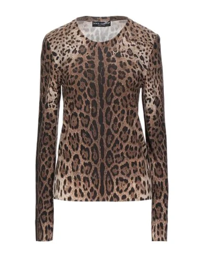 Shop Dolce & Gabbana Woman Sweater Brown Size 8 Virgin Wool