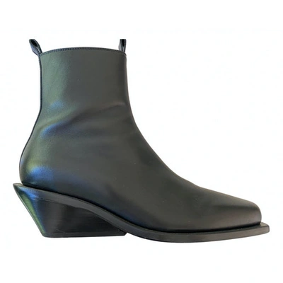 Pre-owned Ann Demeulemeester Black Leather Ankle Boots
