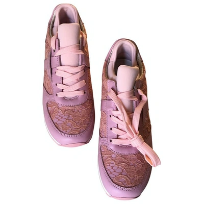 Pre-owned Dolce & Gabbana Pink Cloth Trainers