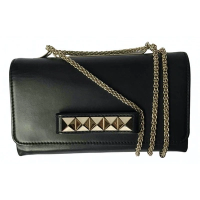 Pre-owned Valentino Garavani Vavavoom Black Leather Clutch Bag