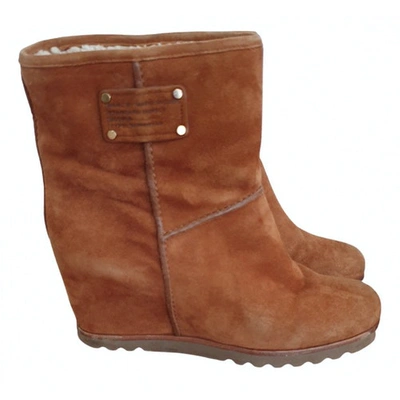 Pre-owned Marc By Marc Jacobs Snow Boots In Camel