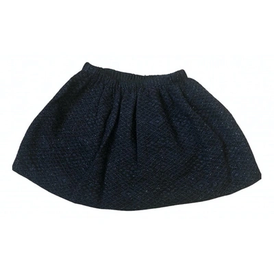 Pre-owned Maje Wool Mini Skirt In Blue