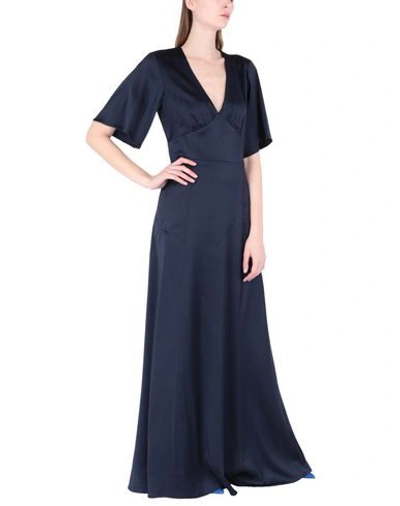 Shop Ivy & Oak Long Dresses In Dark Blue
