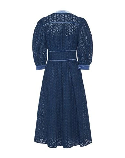 Shop Luisa Beccaria 3/4 Length Dresses In Dark Blue