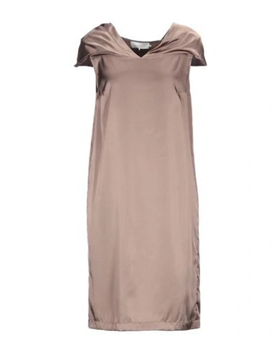 Shop L'autre Chose L' Autre Chose Woman Mini Dress Khaki Size 8 Polyester In Beige