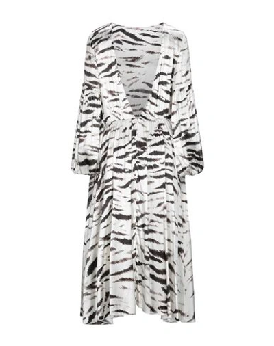 Shop Aglini Woman Midi Dress Ivory Size 8 Silk, Elastane In White