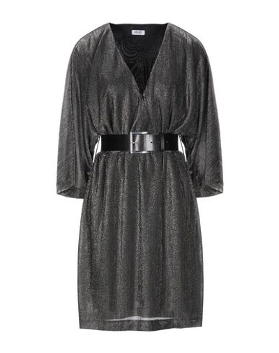 Shop Liu •jo Woman Mini Dress Lead Size 10 Polyamide, Metallic Fiber