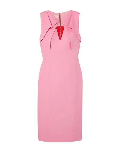 Shop Antonio Berardi Woman Midi Dress Pink Size 10 Viscose, Acetate