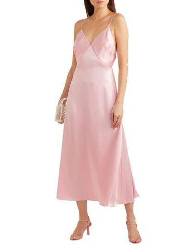 Shop Adam Lippes Woman Midi Dress Pink Size 10 Silk