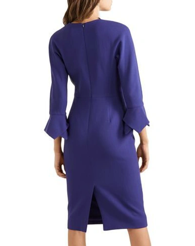 Shop Lela Rose Woman Midi Dress Bright Blue Size 0 Wool, Nylon, Elastane