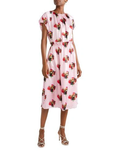 Shop Adam Lippes Woman Midi Dress Pink Size 12 Silk