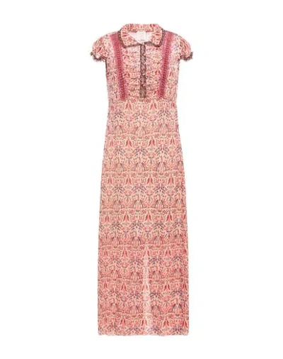 Shop Anna Sui Long Dresses In Salmon Pink