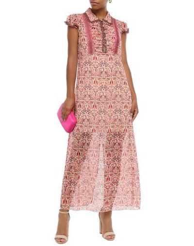 Shop Anna Sui Long Dresses In Salmon Pink