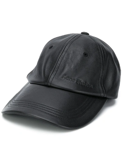 Shop Acne Studios Debossed Logo Baseball Cap In Black