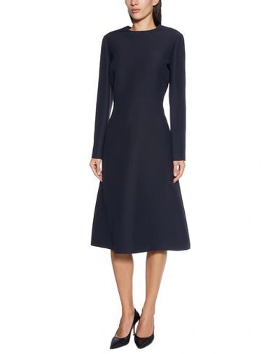 Shop Dior Midi Dress In Dark Blue