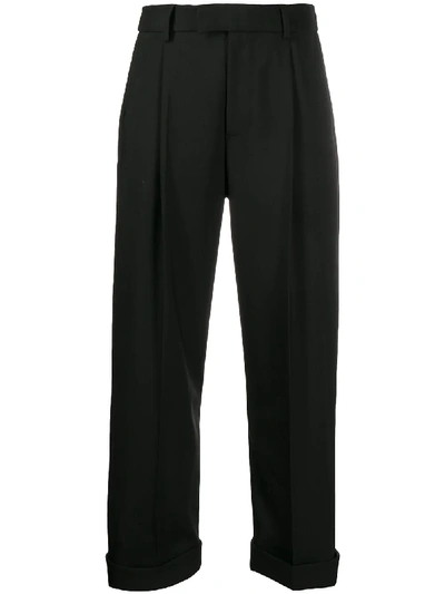 Shop Tom Ford Turn-up Tailored Trousers In Black