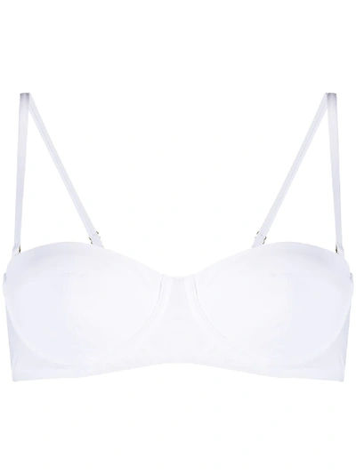 Shop Dolce & Gabbana Bustier Bikini Top In White