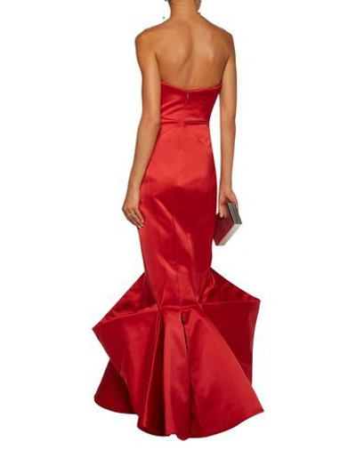 Shop Zac Posen Long Dresses In Red